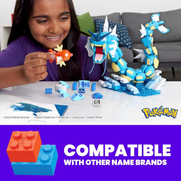 MEGA Pokémon Action Figure Building Toys Set for Kids, Magikarp Evolution Set with 411 Pieces,HNT95 - Image 4